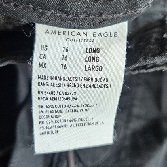 American Eagle Black Cargo Pants - Size 16 Long - Picture 7 of 10